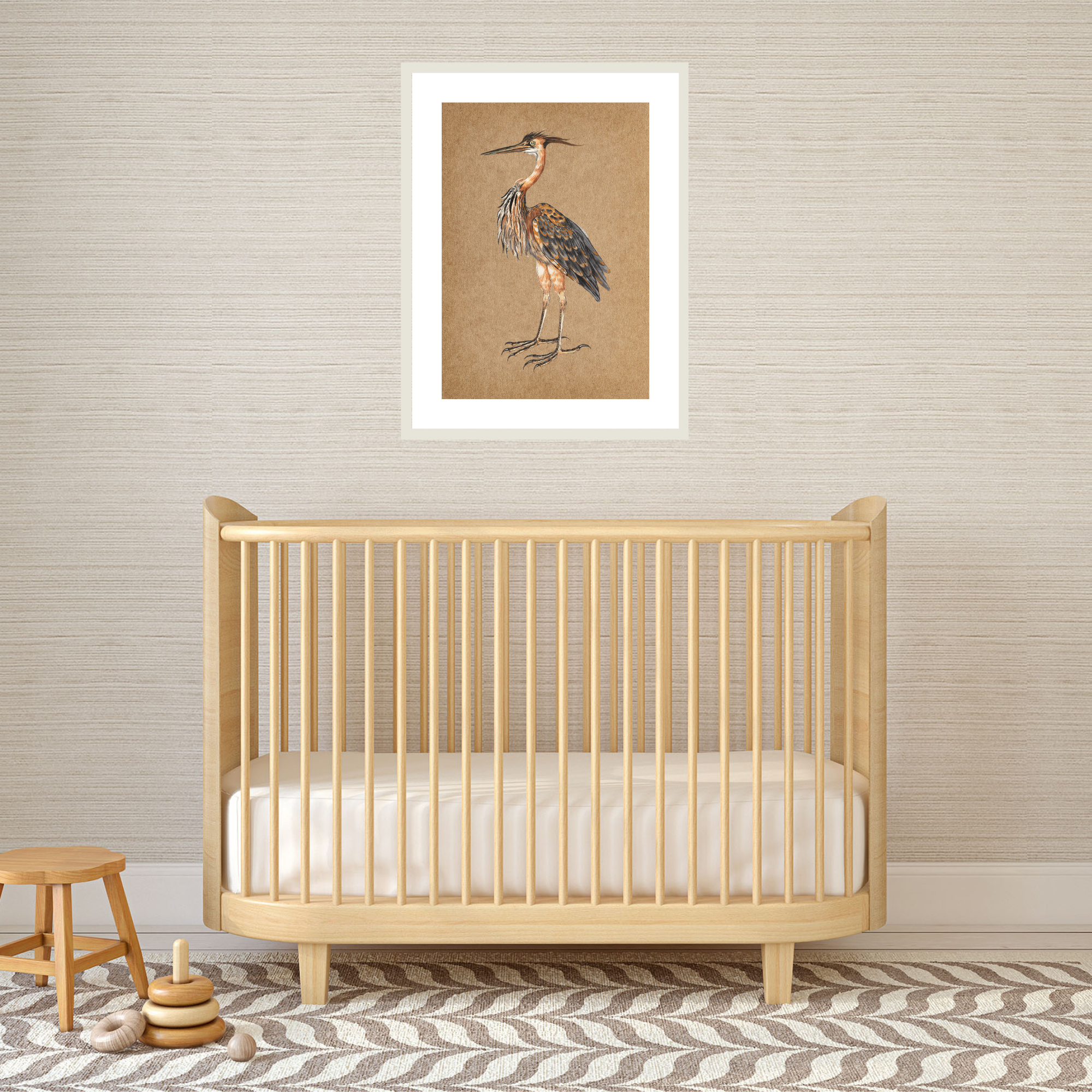 Purple Heron Print on Fine Art Paper
