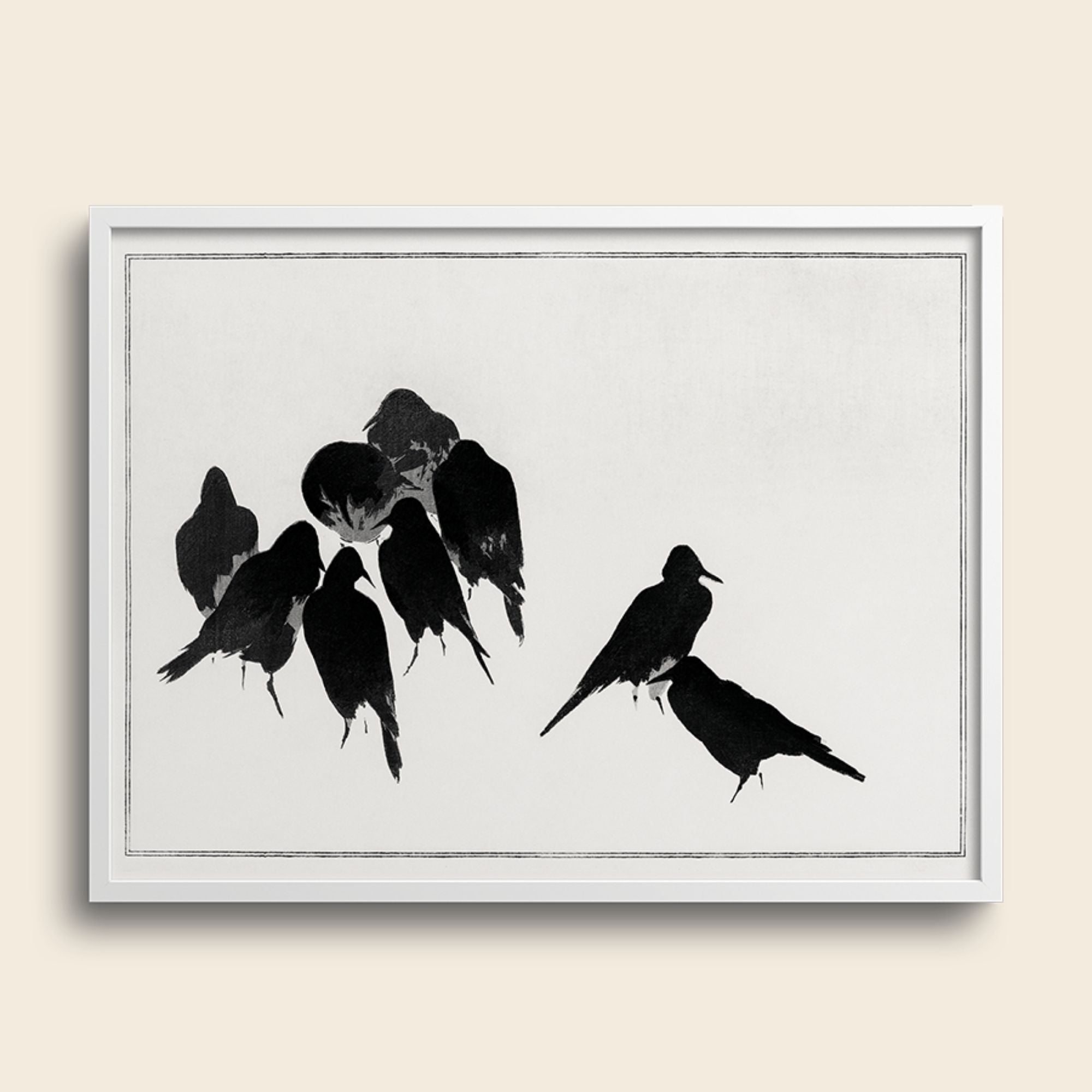 Japanese crows by Wantanabe Seitei