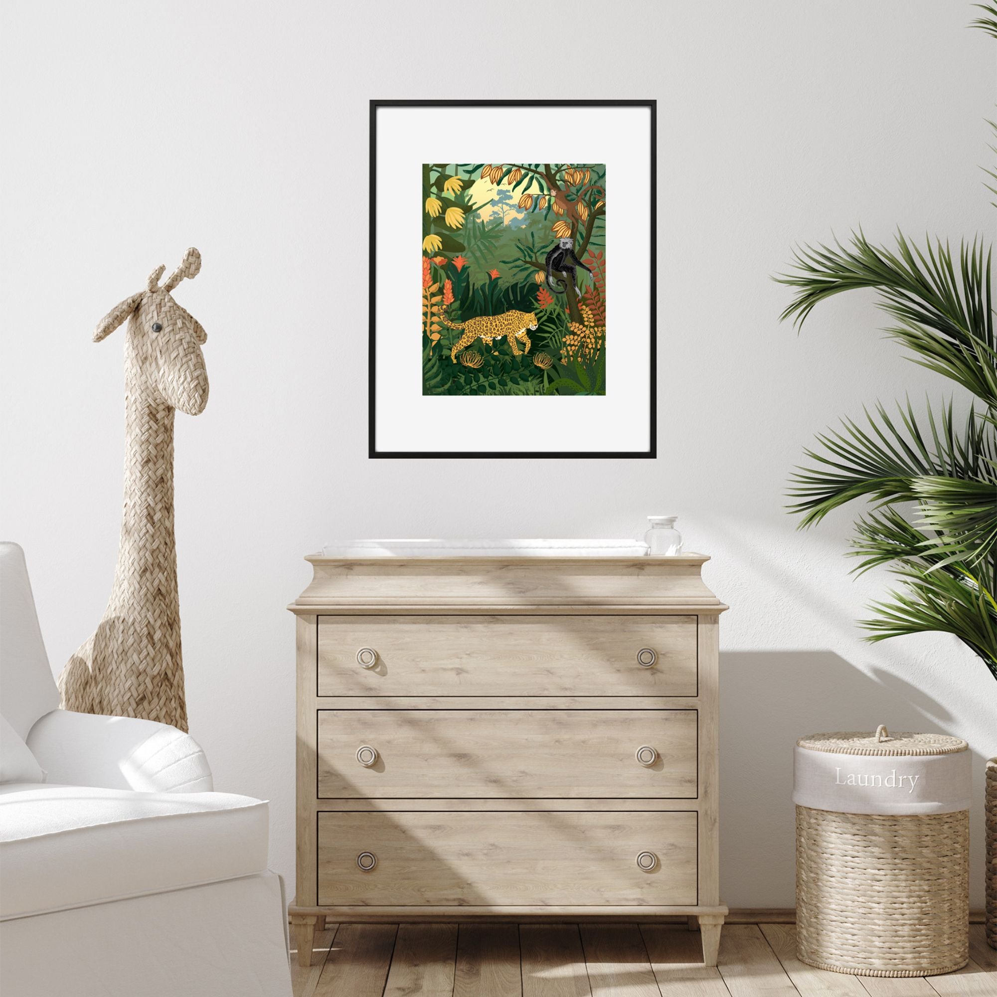 rainforest jungle print in a child's room