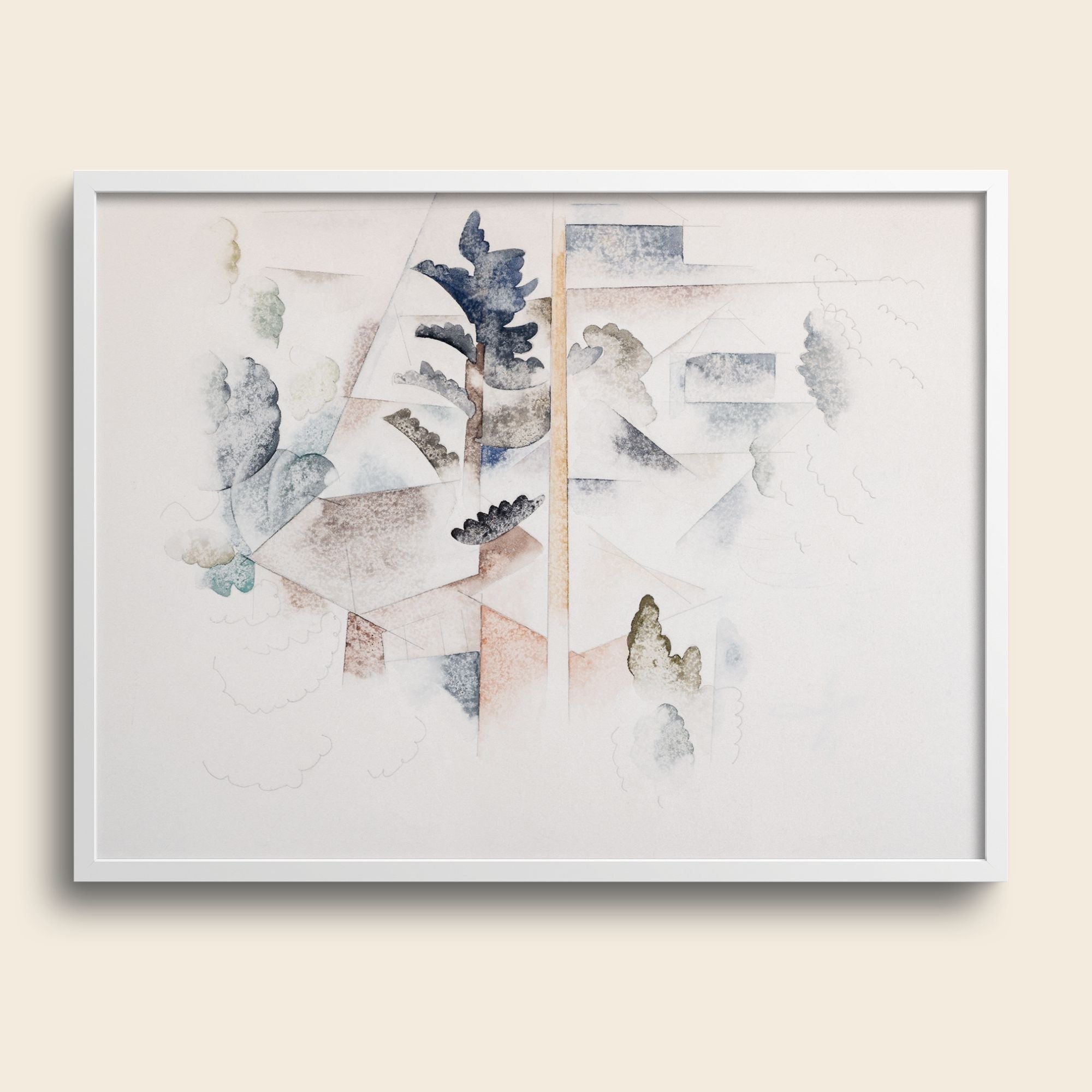 Charles Demuth abstract tree Bermuda watercolor art print.