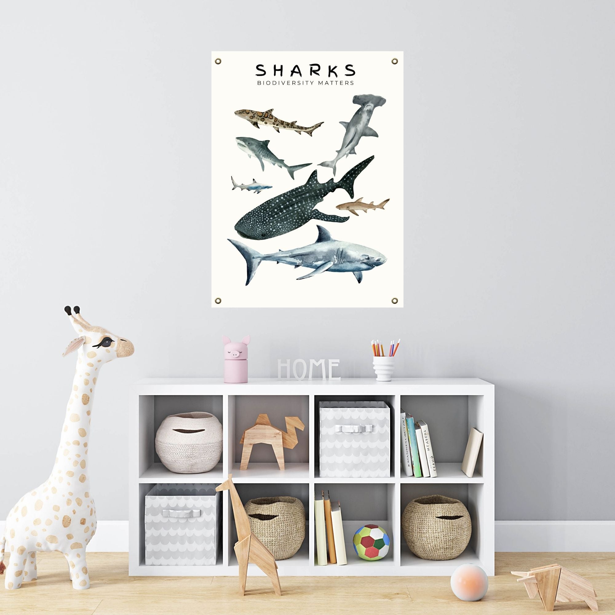 Shark Biodiversity Matters Poster on Archival Fine Art Paper or Canvas