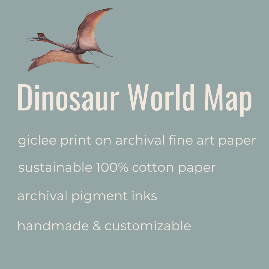 Dinosaur world map information.