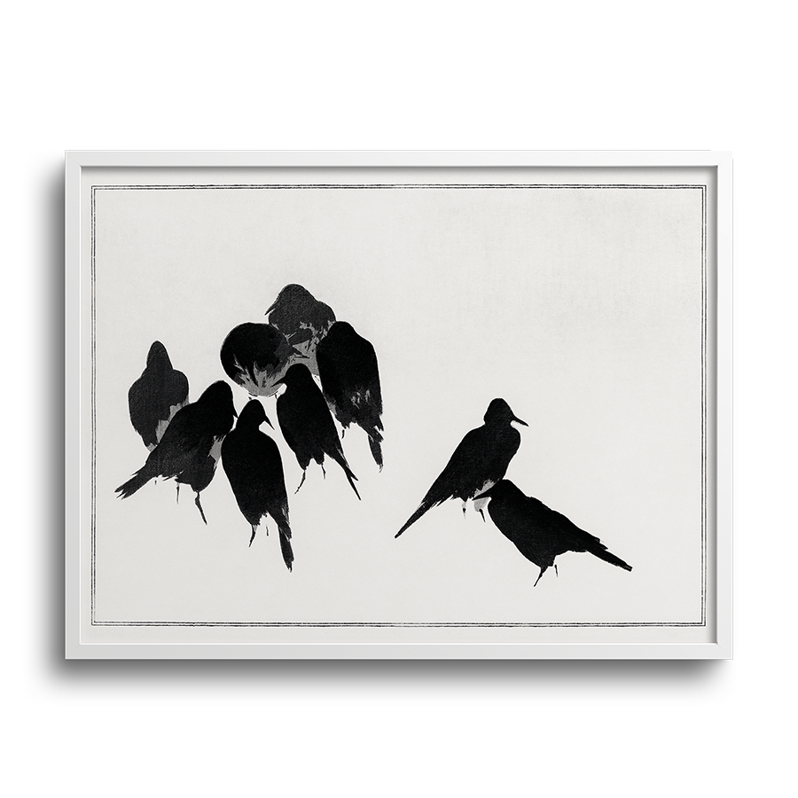 Japanese Crows by Wantanabe Seitei