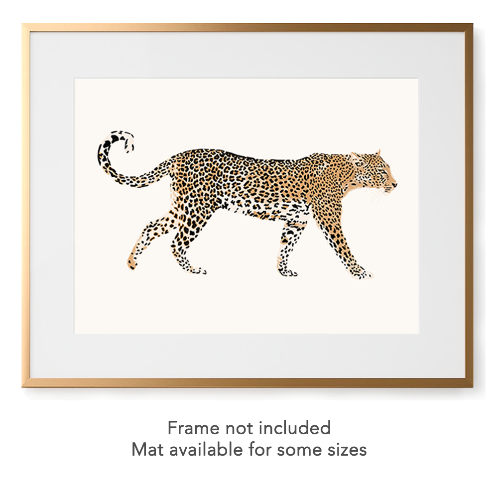 Framed leopard art print