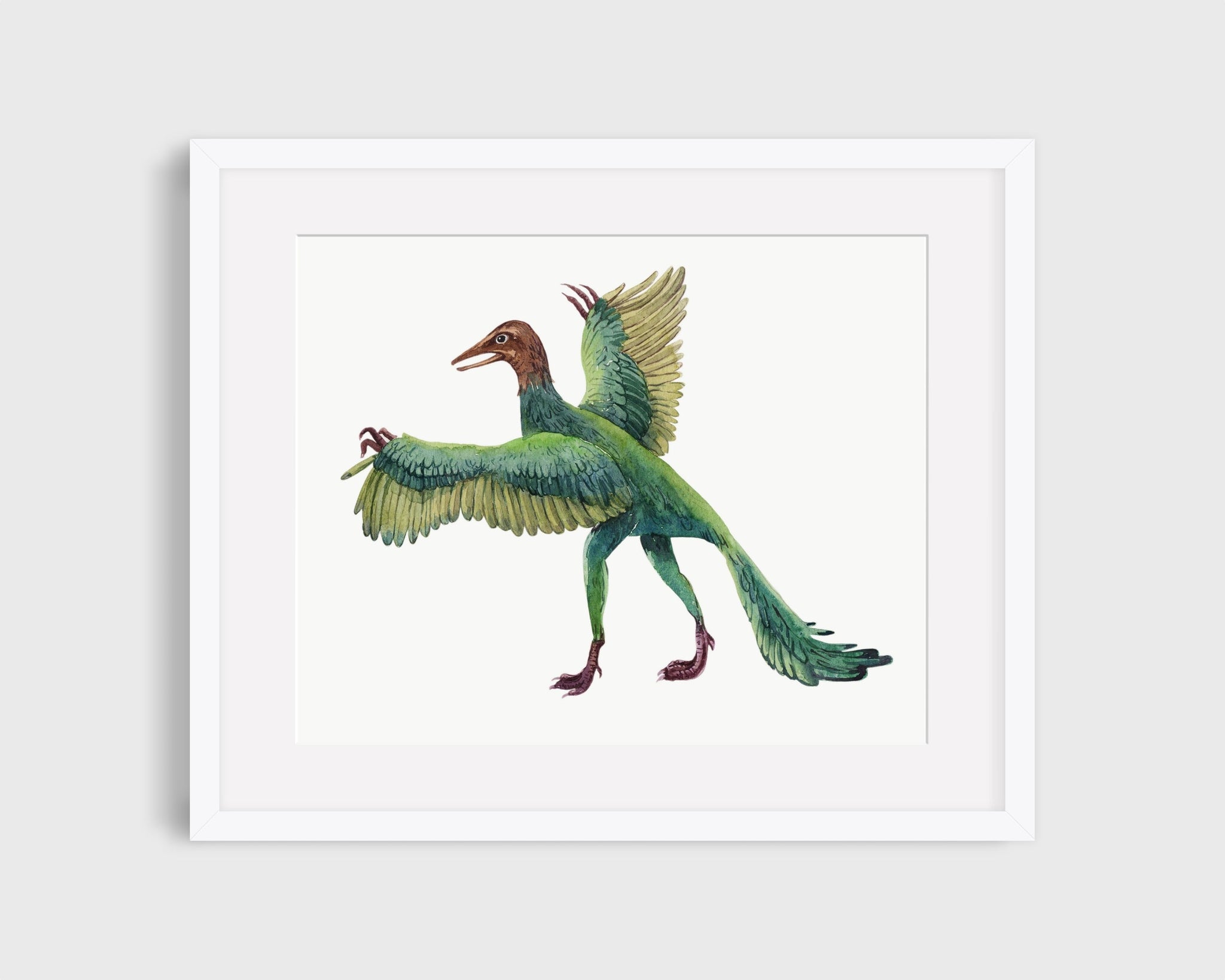 matted dinosaur art print