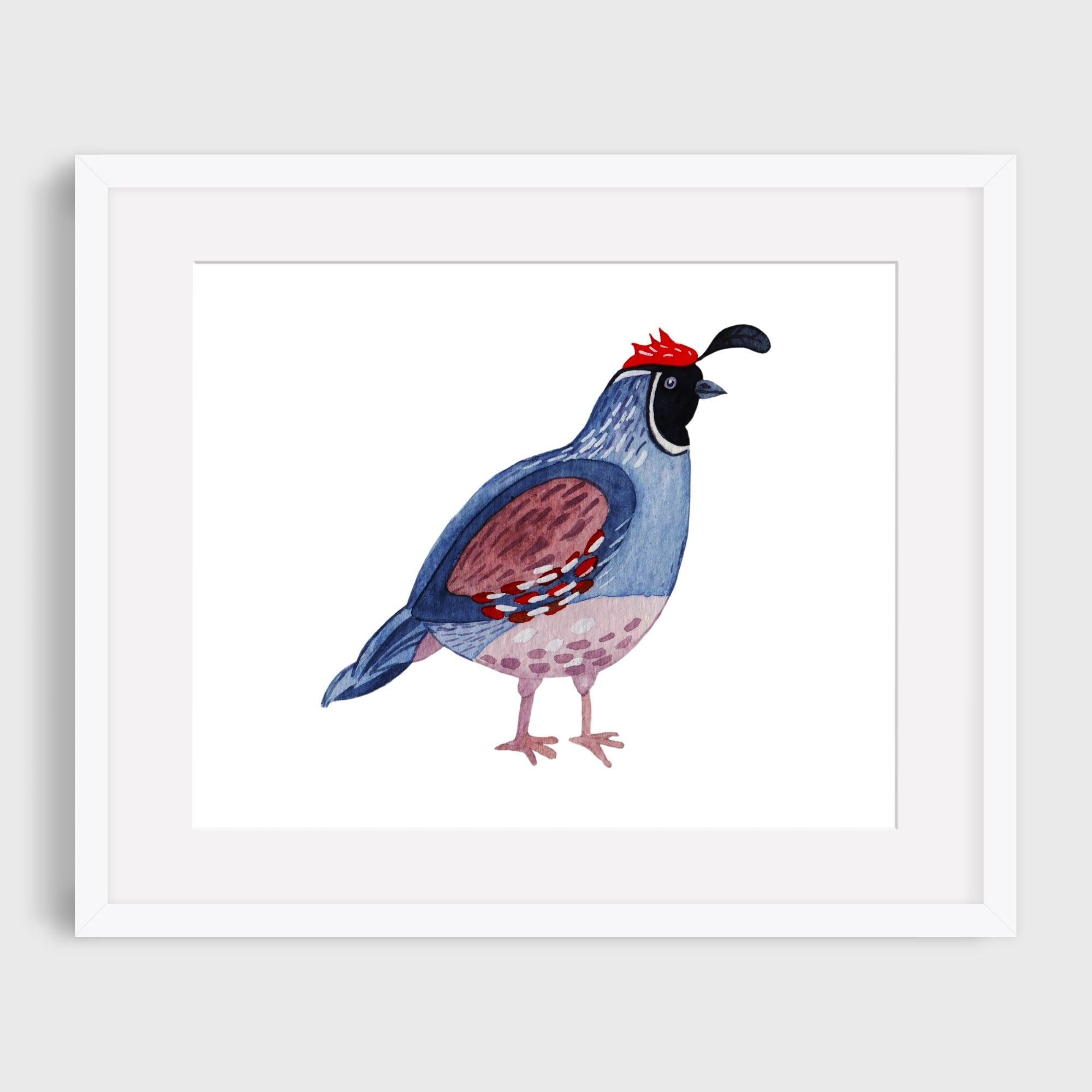 Quail nursery print with mat.