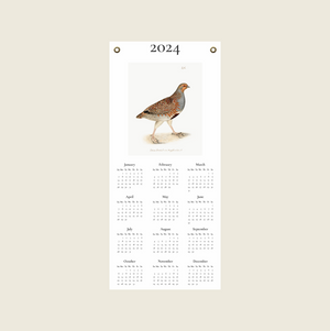 2024 calendar featuring Rudbeck's partridge 