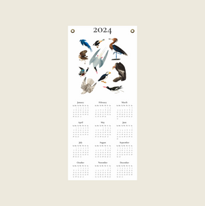 2024 Calendar Featuring Audubon's Birds of North America, on Fine Art Canvas