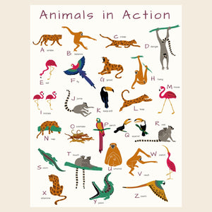 animals in acton alphabet poster on fine art paper