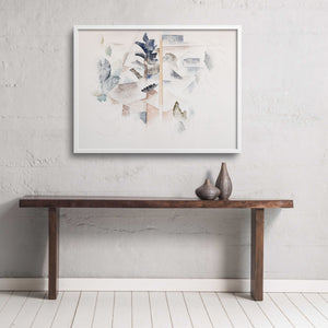 Charles Demuth Bermuda trees art print over a table.