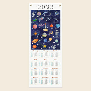 Space alphabet child's 2023 calendar.