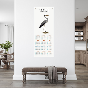 2023 calendar featuring Rudbeck's Heron.