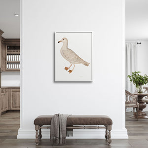 Large Rudbeck gull art print in a bright condo.