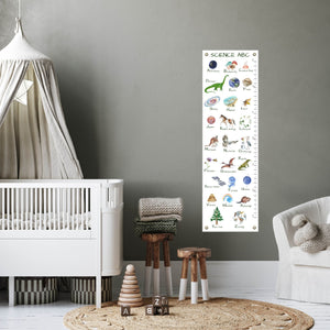 science alphabet learning growth chart in baby nursery