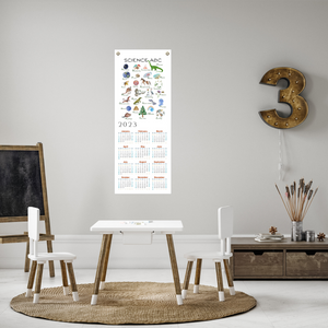 Science Alphabet Calendar on Fine Art Canvas with Brass Grommets for Hanging