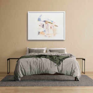 Bermuda No. 4 Charles Demuth watercolor fine art pirnt over a bed.