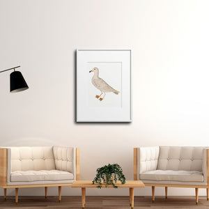 Rudbeck Gull print in a minimalist living room