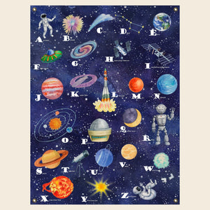 Space alphabet poster.