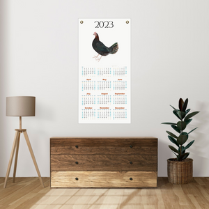 2024 Calendar Featuring Olof Rudbeck's Farm Hen, on Fine Art Canvas