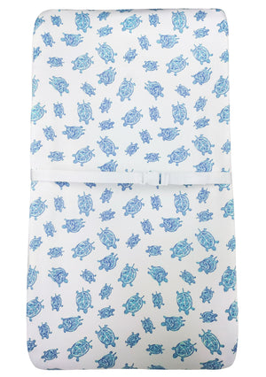 Changing Pad Cover in GOTS-Certified Organic Cotton – Turtle Blue