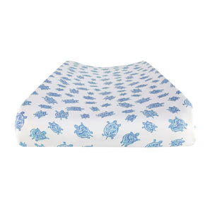 Changing Pad Cover in Turtle Blue – GOTS-Certified