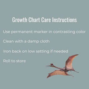 Care instructions for canvas growth chart.