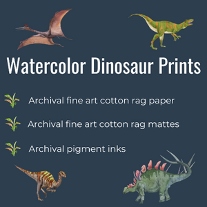 dinosaur art print features