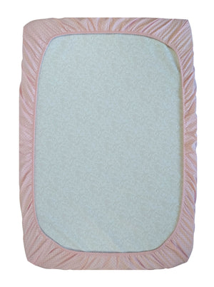 GOTS-Certified Organic Cotton Playard Sheet – Pink Shibori - underside view