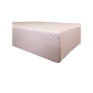 GOTS-Certified Organic Cotton Playard Sheet – Pink Shibori - corner view