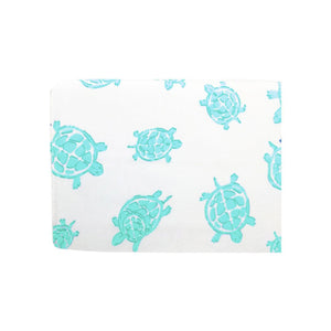side Playard Sheet in GOTS-Certified Organic Cotton – Turtle Aqua