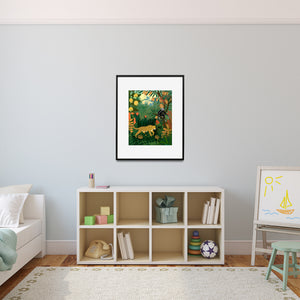 Rainforest print in child's room