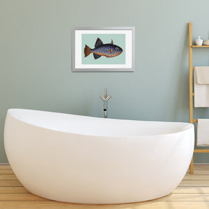 framed fish bathroom wall art