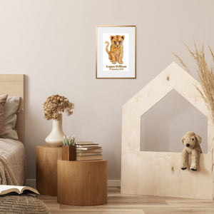 baby lion wall art in playroom