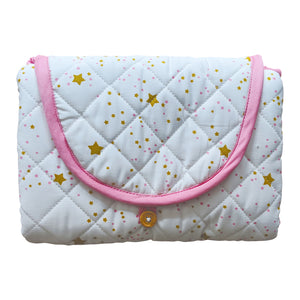 100% Organic Cotton Quilted Changing Pad – Starlight Pink