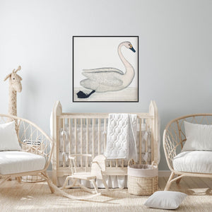 Rudbeck's swan fine art print in a child's nursery.
