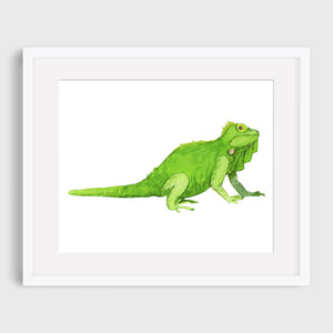 Matted iguana nursery print.