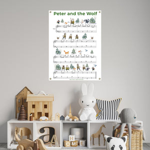 Peter and the Wolf fine art canvas poster with brass grommets