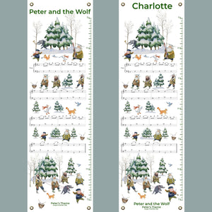 Personalized custom Peter and the Wolf growth chart.