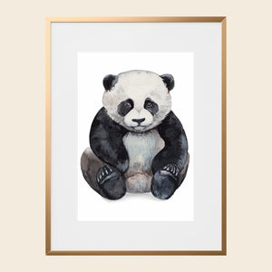 watercolor panda art print